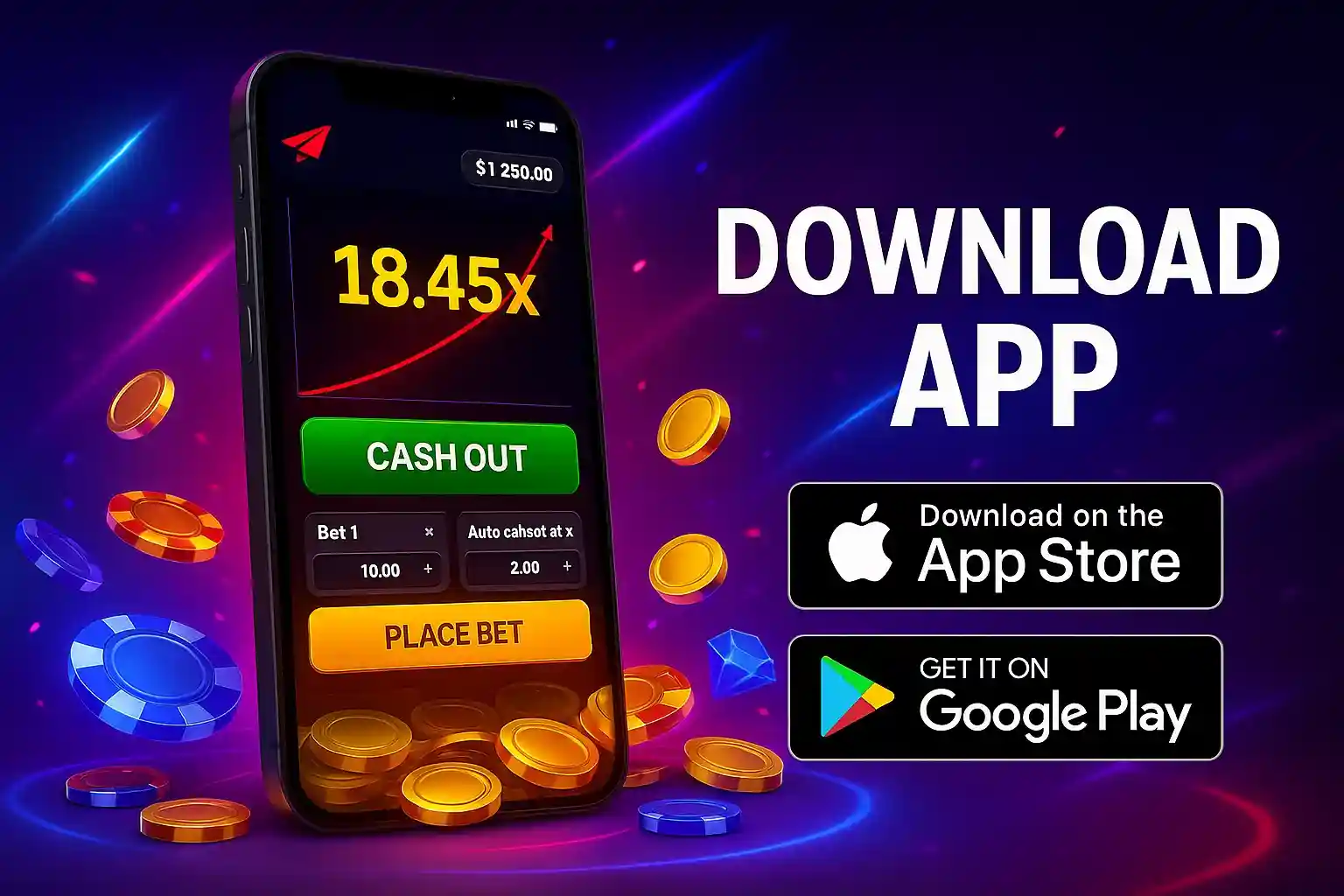 Modern smartphone displaying sleek casino app games and bonus offers